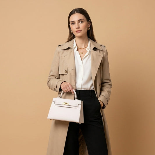 Sac à Main Trapèze en Cuir - Modèle Éclipse