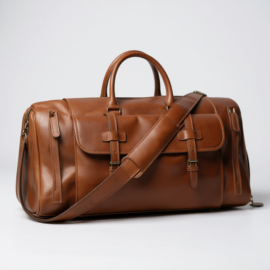 Sac Weekender VALMONT – Cuir Crazy Horse Marron
