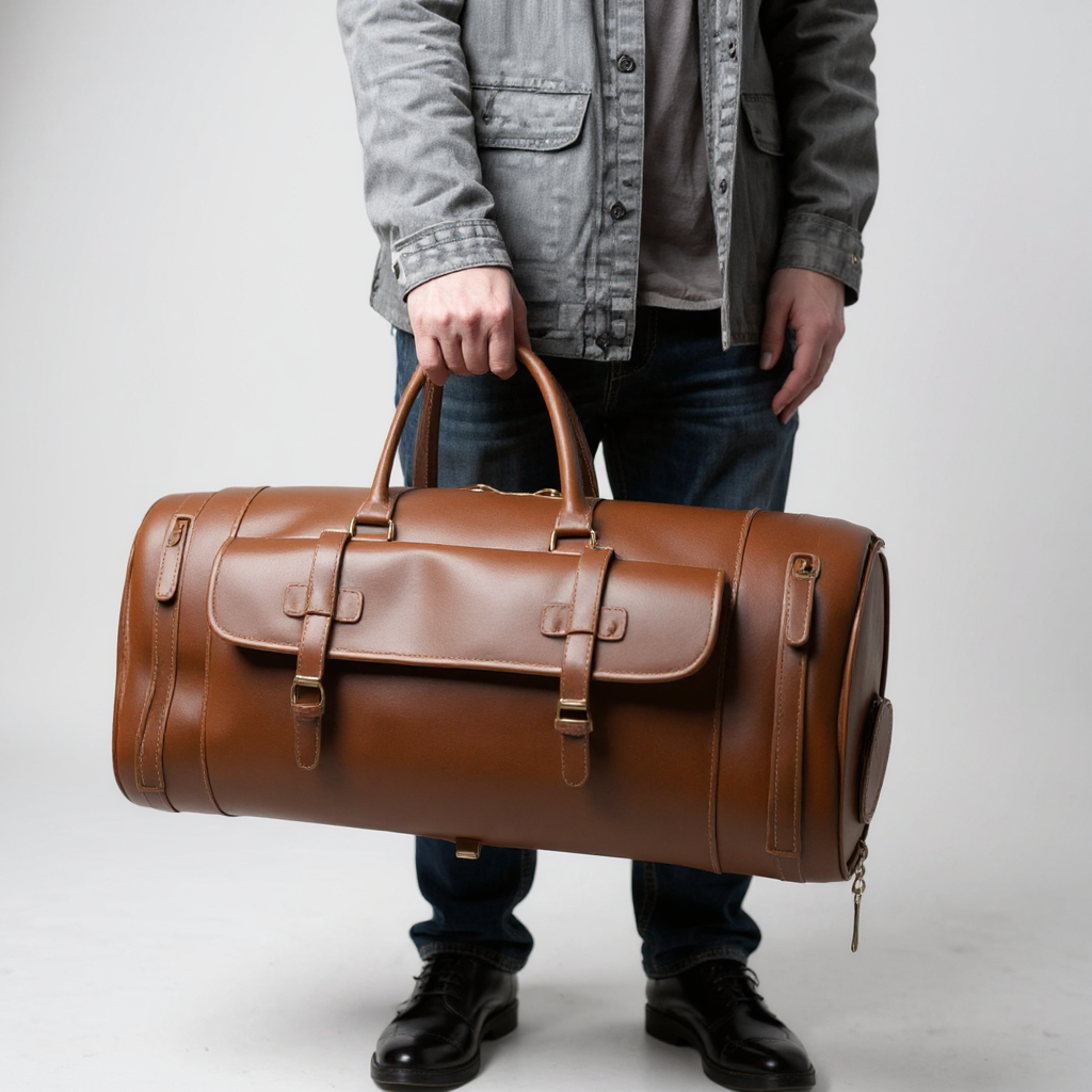 Sac Weekender VALMONT – Cuir Crazy Horse Marron