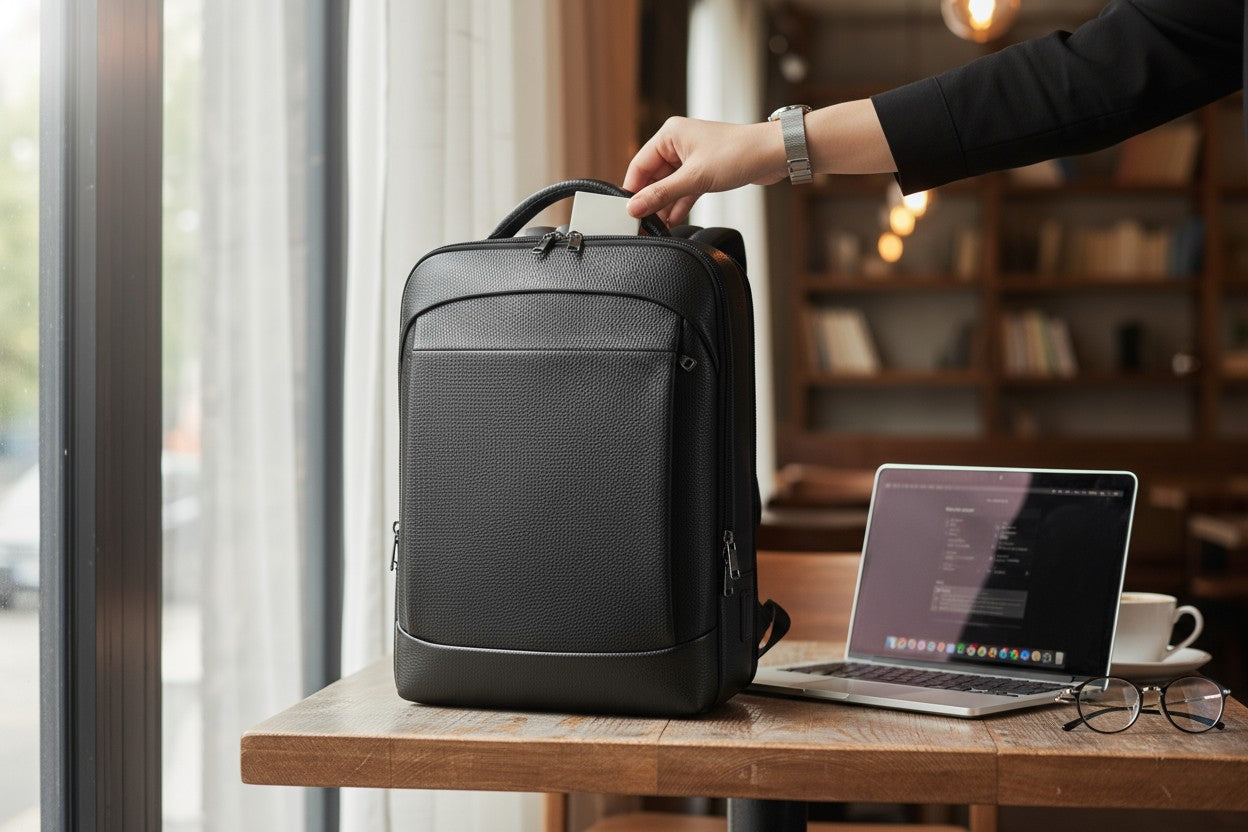Le Sac à Dos Urbain Cuir Noir