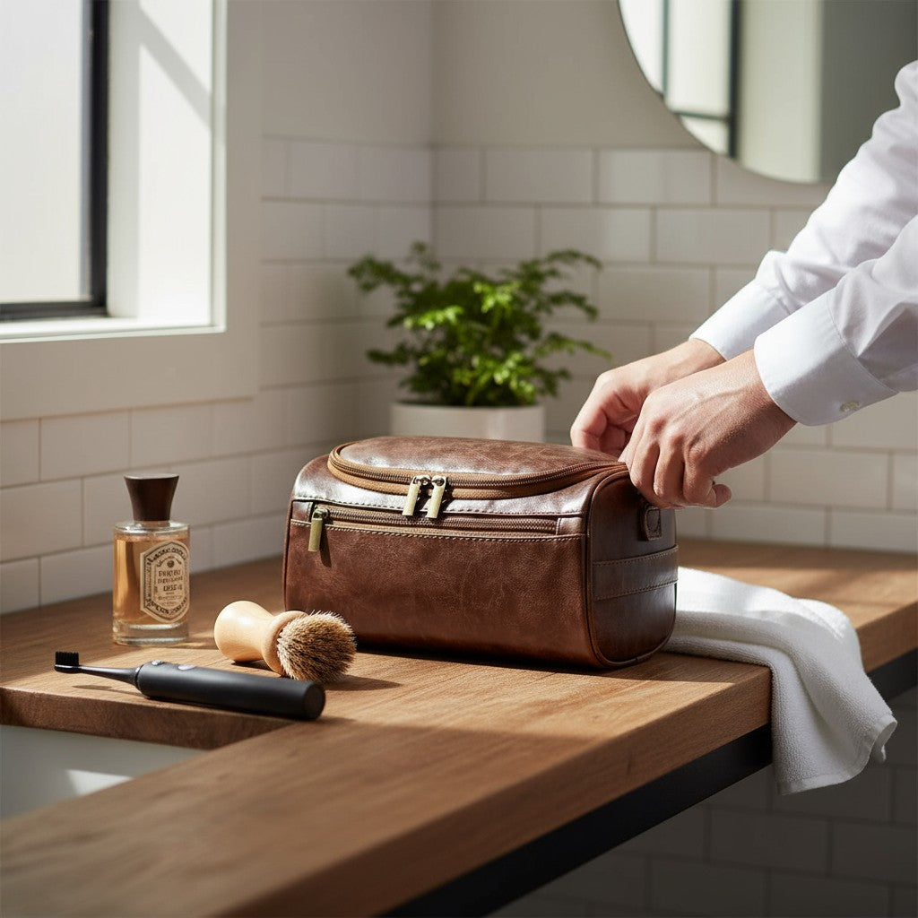 Trousse de Toilette En Cuir VALMONT