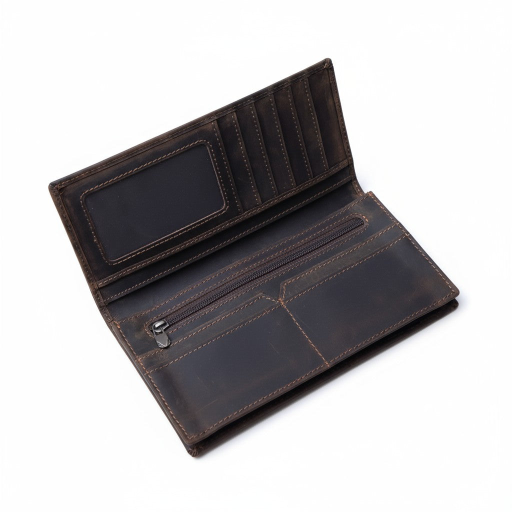 Portefeuille Long en Cuir de Vache