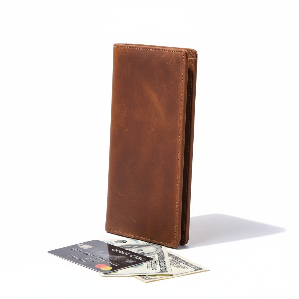 Portefeuille Long en Cuir de Vache