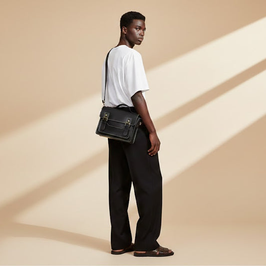 Sac Messager VALMONT Rétro en Cuir Crazy Horse