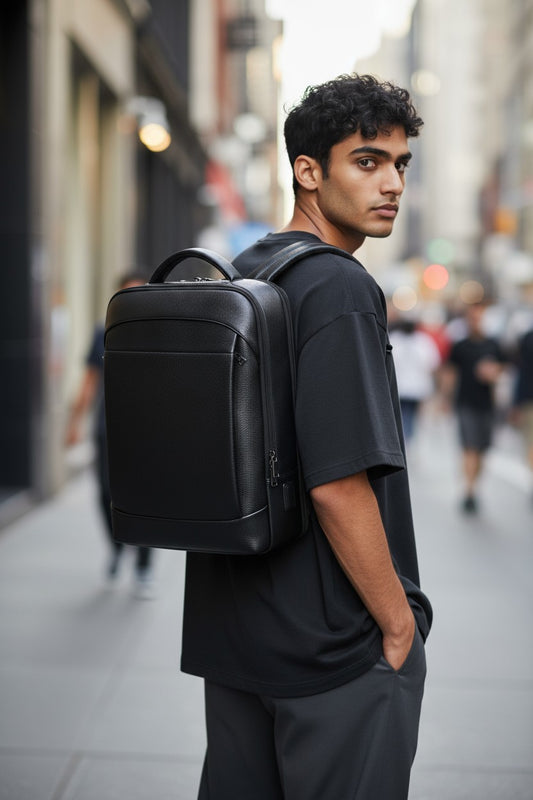 Le Sac à Dos Urbain Cuir Noir