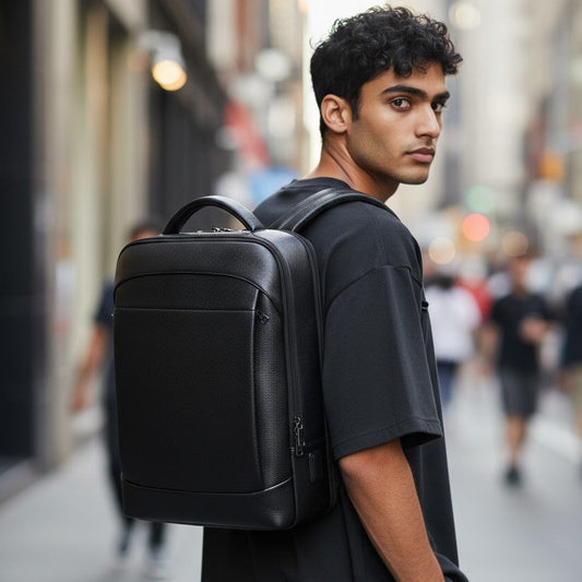 Sac à Dos VALMONT Urbain Cuir Noir