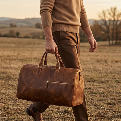 Sac de Voyage Weekend Homme en Cuir Marron "Héritage" | VALMONT VALMONT