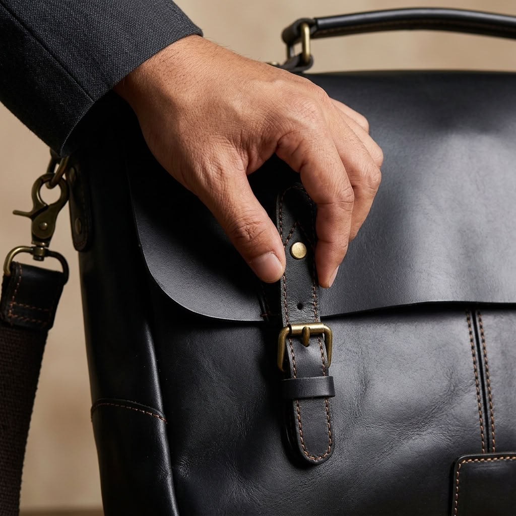 Sacoche reporter en cuir homme noir – Le Reporter VALMONT OFFICIEL