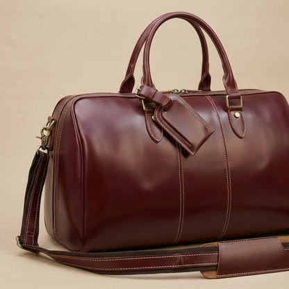 Sac de voyage Bordeaux VALMONT | Cuir Véritable