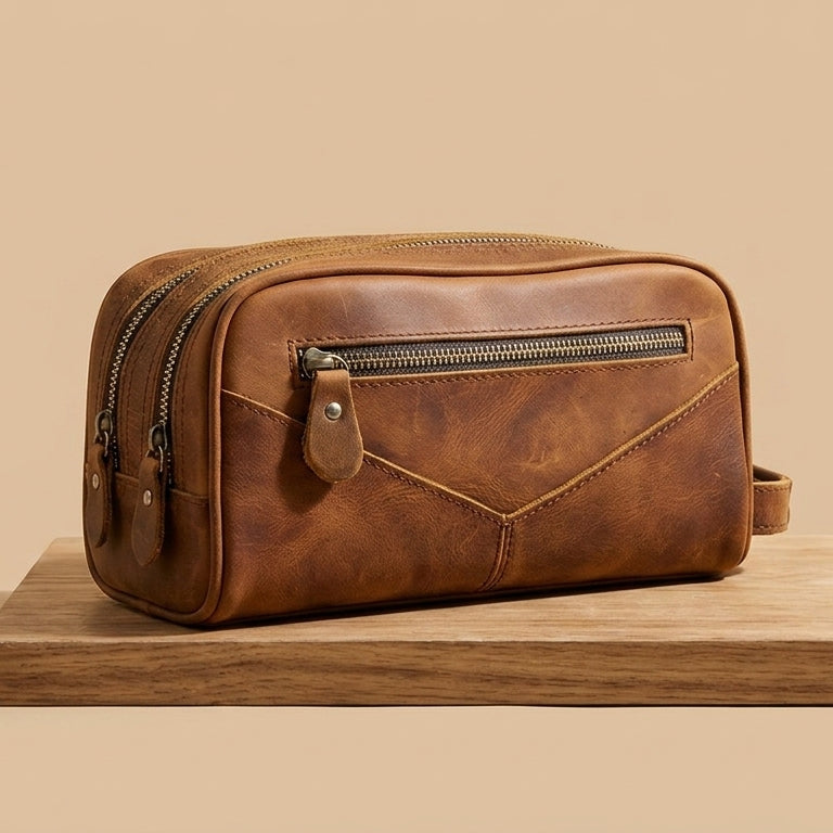 Trousse de Toilette Crazy Horse VALMONT, compartiment ouvert