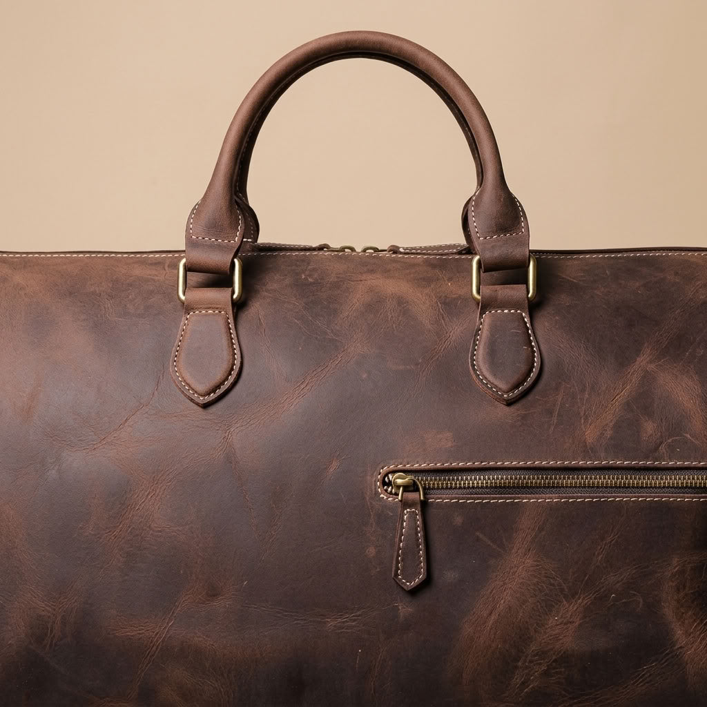 Sac de Voyage Weekend Homme en Cuir Café "Héritage" | VALMONT VALMONT