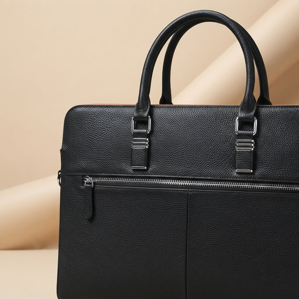 Porte-documents cuir homme VALMONT | Sac ordinateur élégant noir VALMONT OFFICIEL