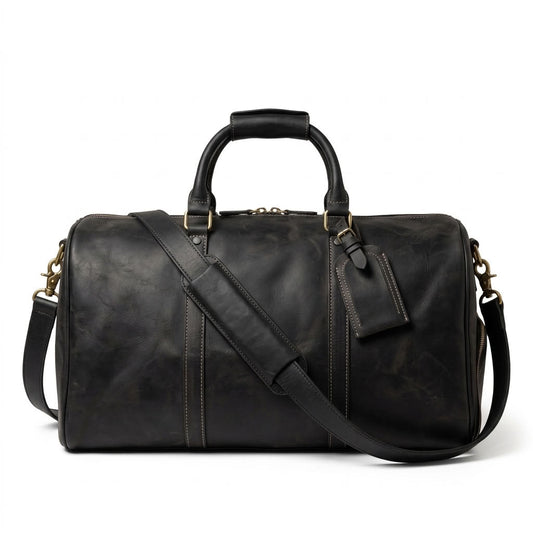 Sac Weekender Cuir Pleine Fleur Noir | VALMONT VALMONT