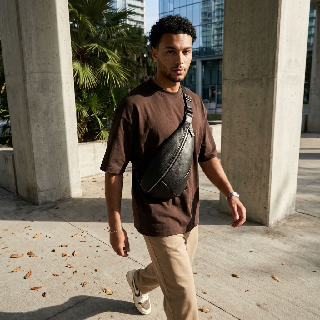 Sac Banane Homme en Cuir Véritable "Marco" | VALMONT VALMONT