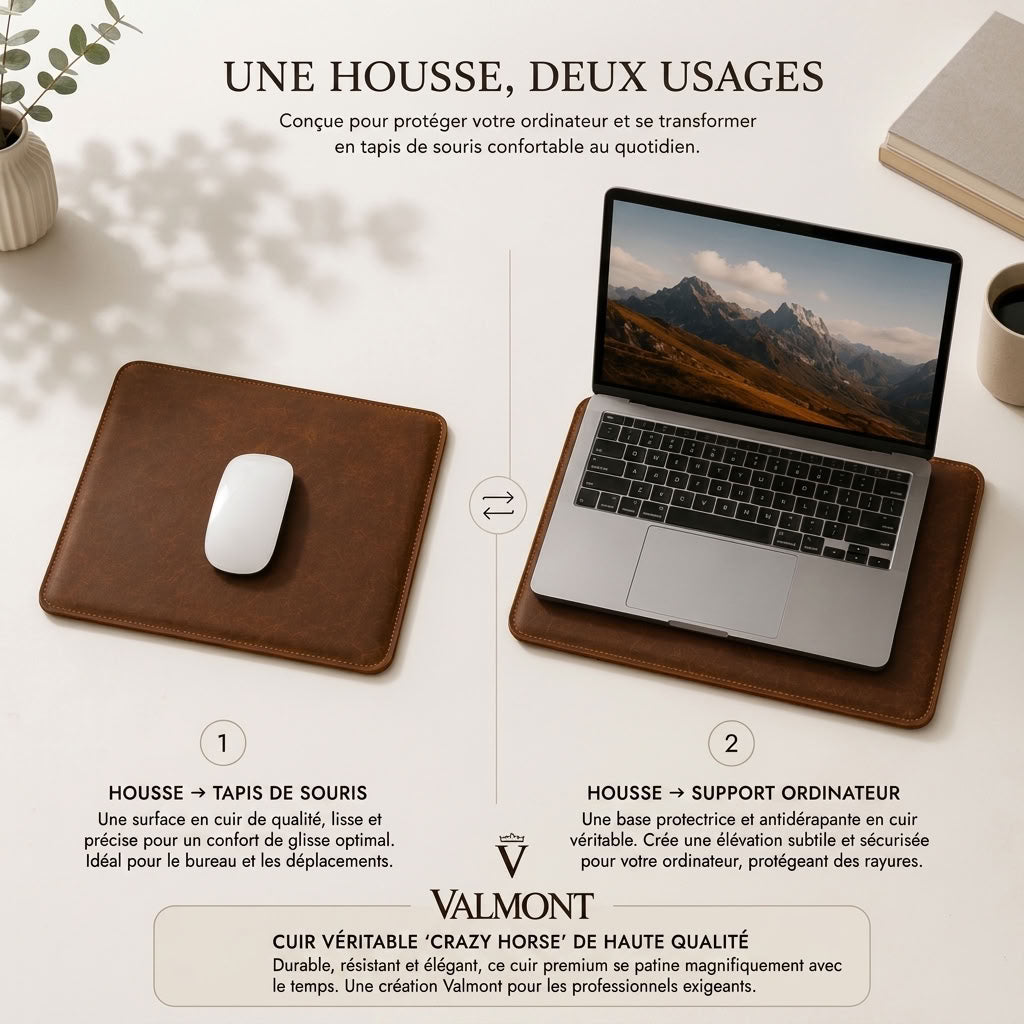 Housse Ordinateur en Cuir Café | VALMONT VALMONT OFFICIEL