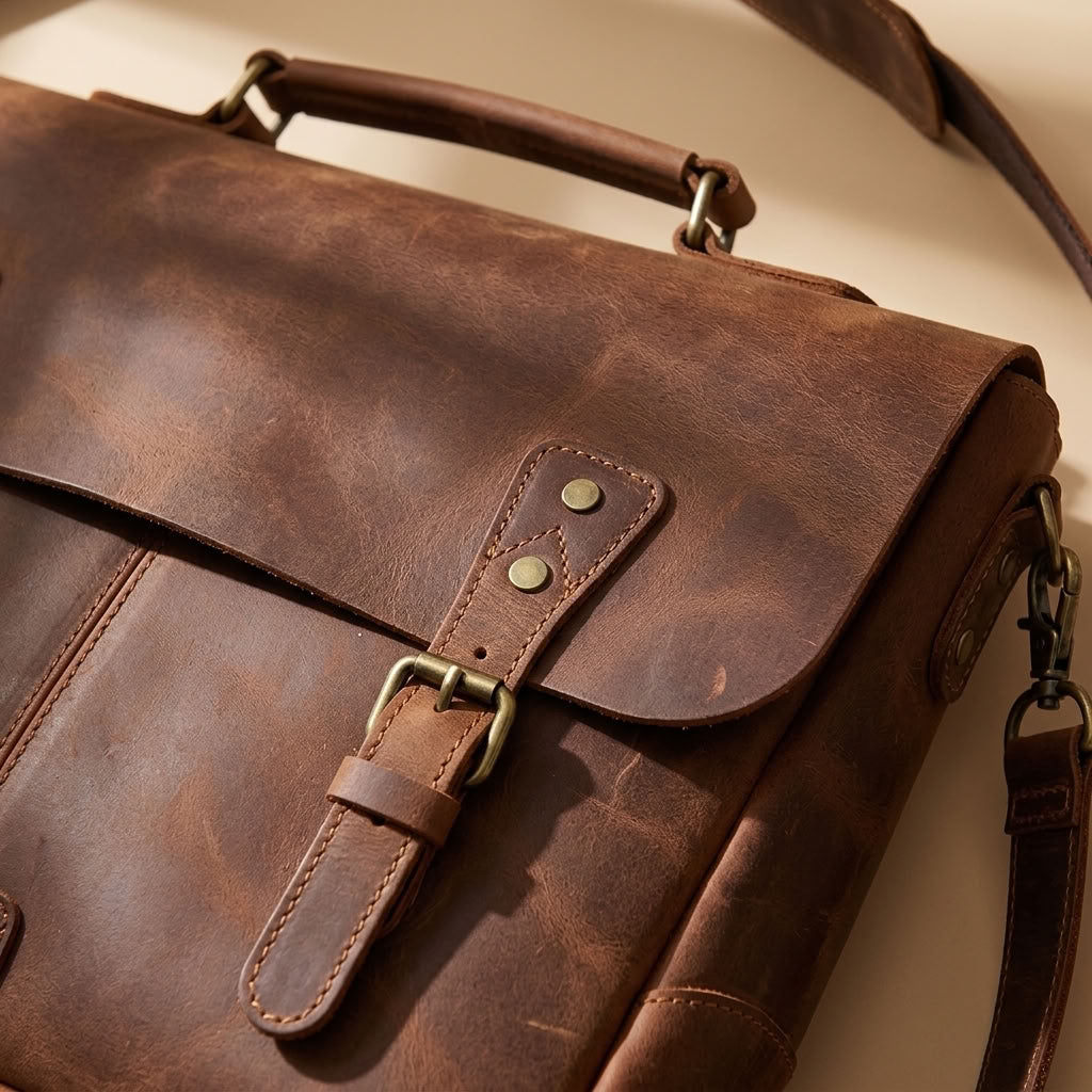 Sacoche reporter en cuir homme marron – Le Reporter VALMONT OFFICIEL