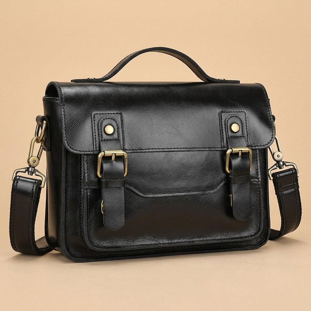 Sac Messager Rétro en Cuir Crazy Horse | VALMONT VALMONT
