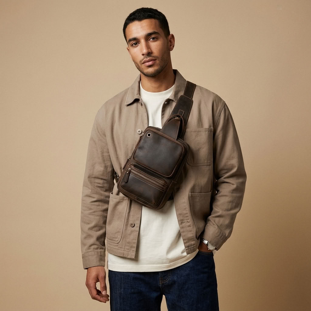 Sac Banane Homme en Cuir Véritable "Matteo" | VALMONT VALMONT