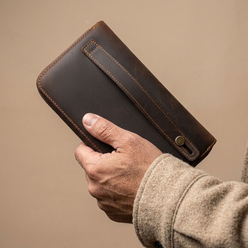 Portefeuille Long Cuir Homme Zippé "Le Trésorier" | VALMONT VALMONT