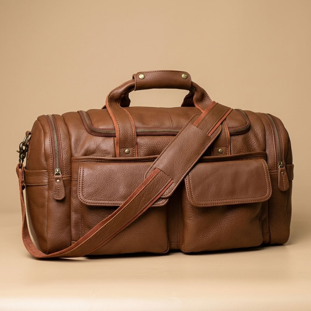 Sac de Voyage Homme en Cuir Marron "Auguste" | VALMONT VALMONT