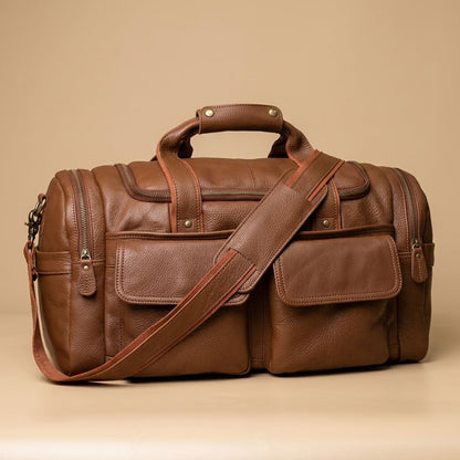 Sac de Voyage Homme en Cuir Marron "Auguste" | VALMONT VALMONT