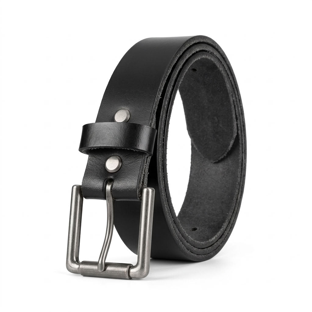 Ceinture en cuir pleine fleur noir  "Le Doyen" VALMONT
