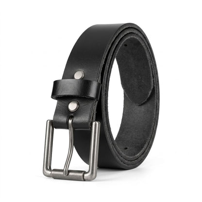 Ceinture en cuir pleine fleur noir  "Le Doyen" VALMONT
