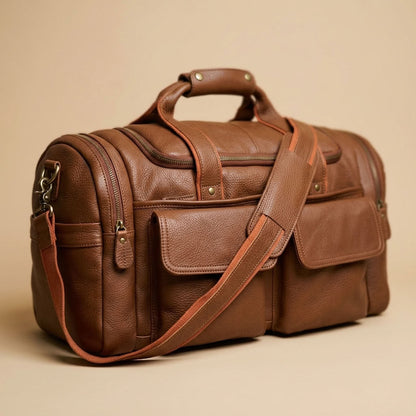Sac de Voyage Homme en Cuir Marron "Auguste" | VALMONT VALMONT