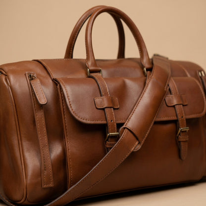 Sac Weekender Cuir Crazy Horse Marron | VALMONT