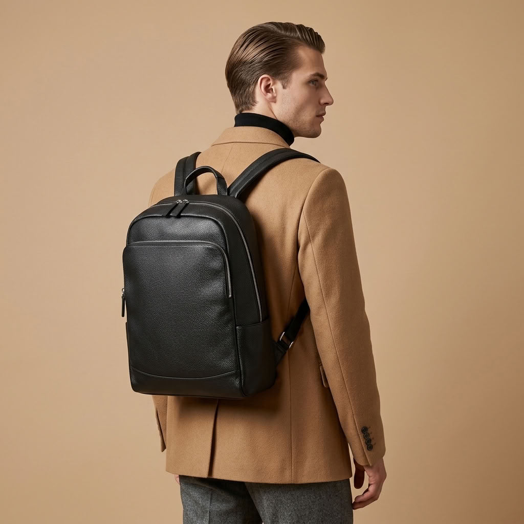Sac à dos cuir noir homme – Le Sillage VALMONT
