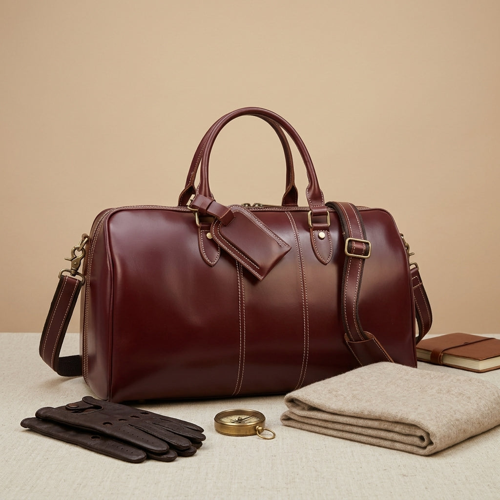 Sac de voyage Bordeaux VALMONT | Cuir Véritable