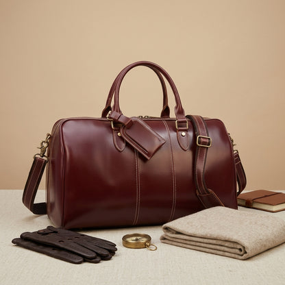 Sac de voyage Bordeaux VALMONT | Cuir Véritable