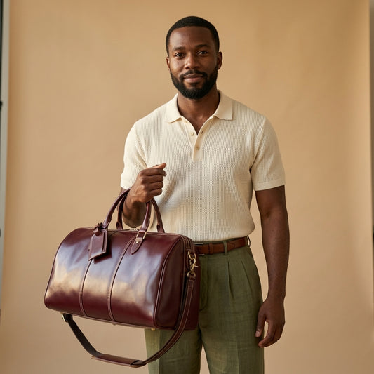 Sac de voyage Bordeaux VALMONT | Cuir Véritable