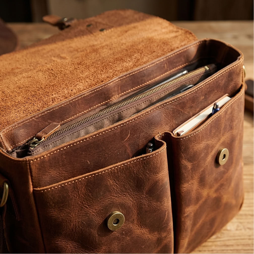 Sacoche reporter en cuir homme marron – Le Reporter VALMONT OFFICIEL
