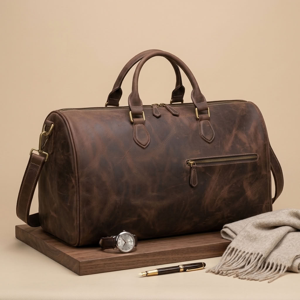 Sac de Voyage Weekend Homme en Cuir Café "Héritage" | VALMONT VALMONT