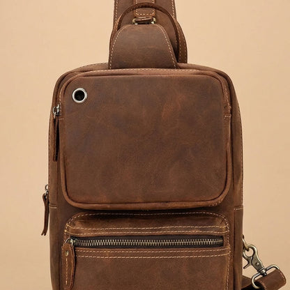 Sac Banane Homme en Cuir Véritable Marron "Matteo" | VALMONT VALMONT