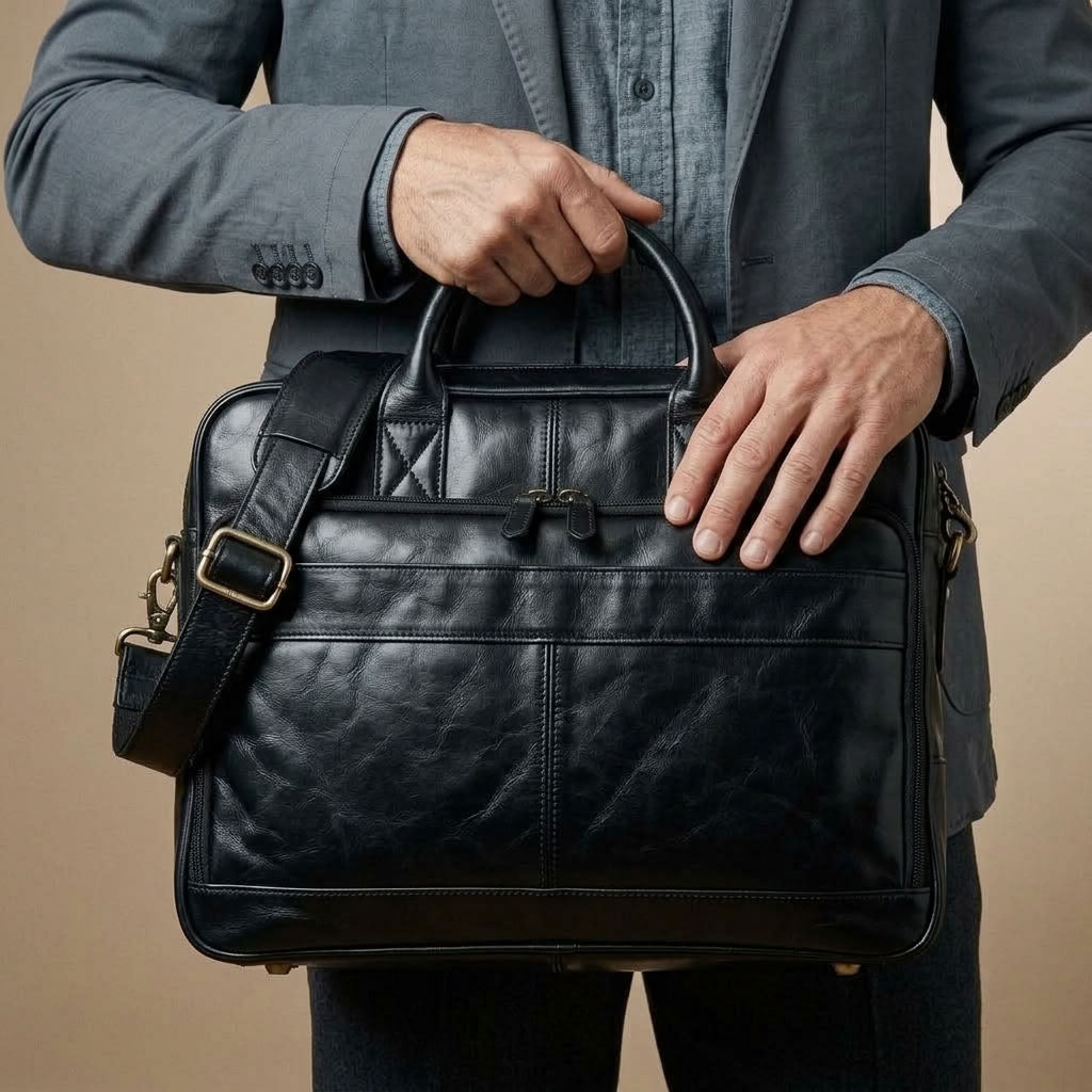 Cartable ordinateur homme en cuir – Le Chancelier VALMONT