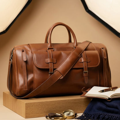Sac Weekender Cuir Crazy Horse Marron | VALMONT