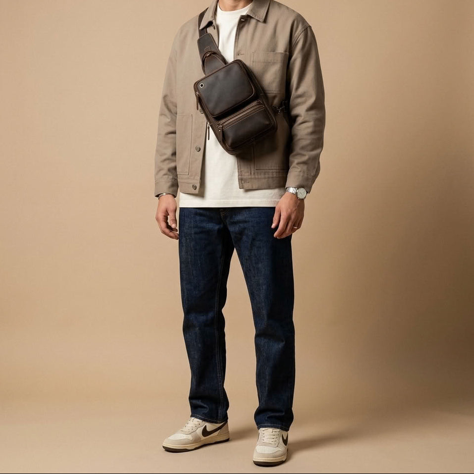 Sac Banane Homme en Cuir Véritable "Matteo" | VALMONT VALMONT