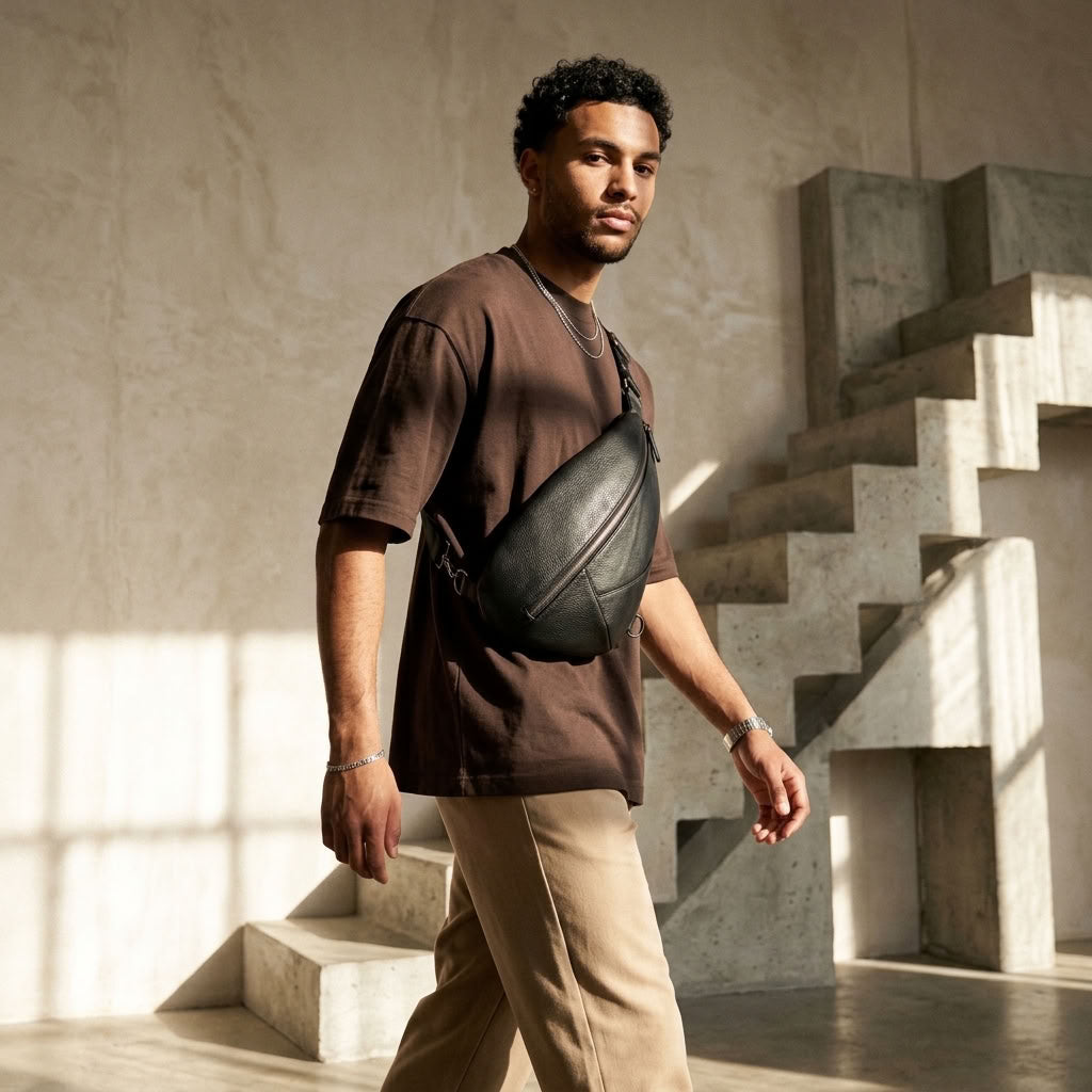 Sac Banane Homme en Cuir Véritable "Marco" | VALMONT VALMONT