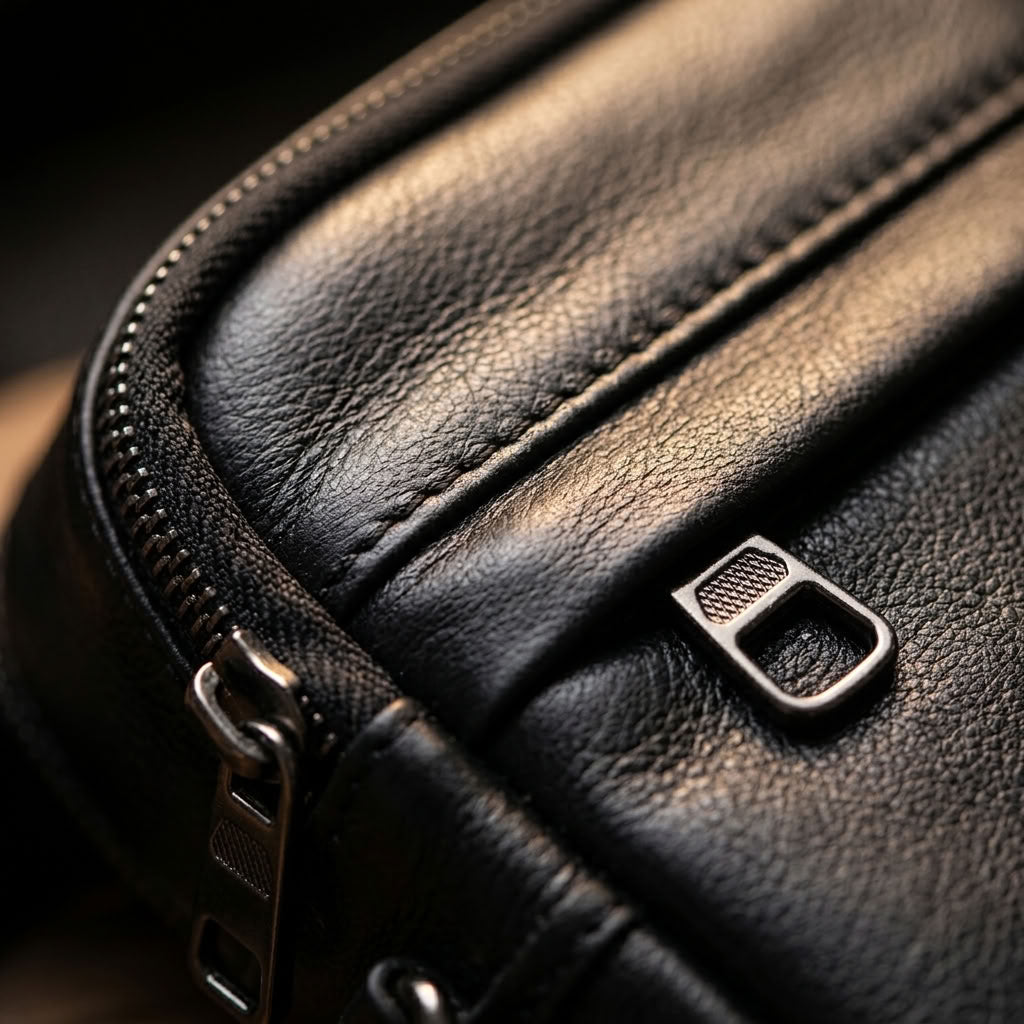 Sacoche bandoulière cuir homme noir "Le Flâneur" VALMONT