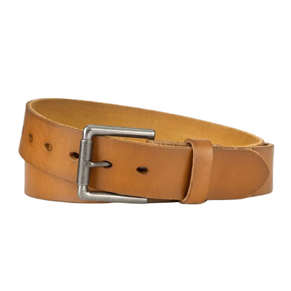 Ceinture en cuir pleine fleur beige "Le Doyen" VALMONT