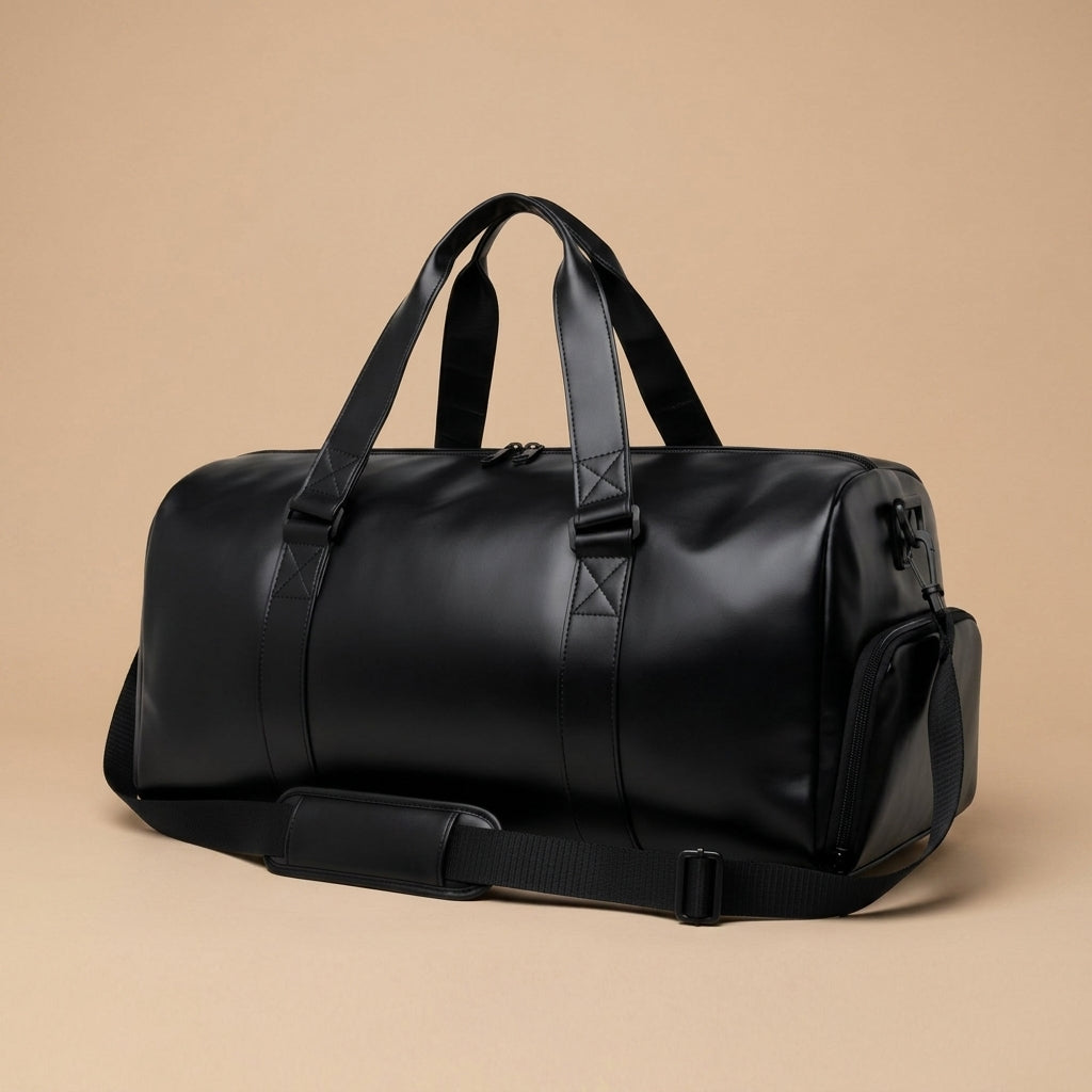 Boston Bag L'Évadé VALMONT, grain du cuir PU en gros plan