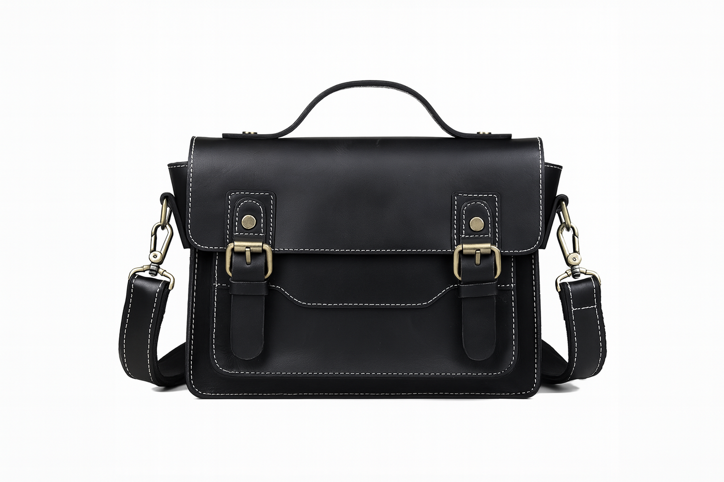 Sac Messager Rétro en Cuir Crazy Horse