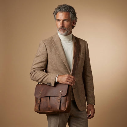 Sacoche reporter en cuir homme marron – Le Reporter VALMONT OFFICIEL