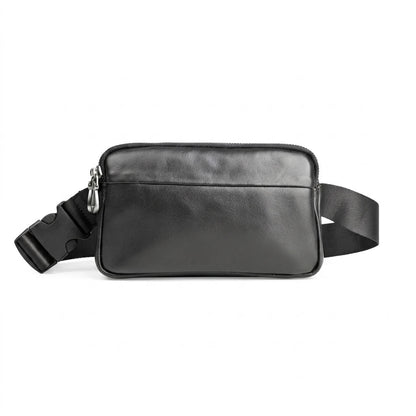 Sacoche Banane Homme en Cuir Véritable Noir "Nox" | VALMONT VALMONT