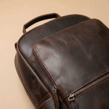 Sac à dos cuir homme café Crazy Horse – L'Arpenteur VALMONT