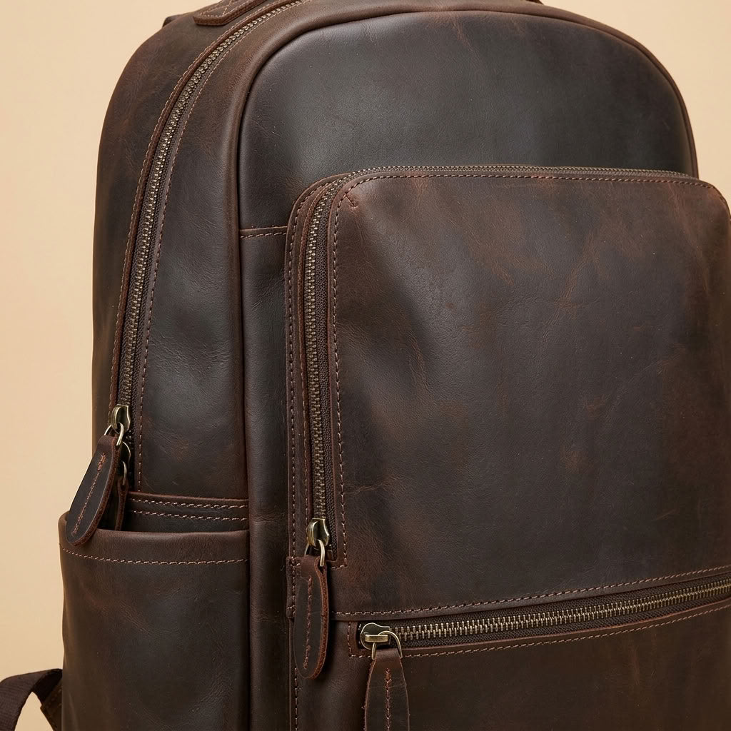 Sac à dos cuir homme café Crazy Horse – L'Arpenteur VALMONT