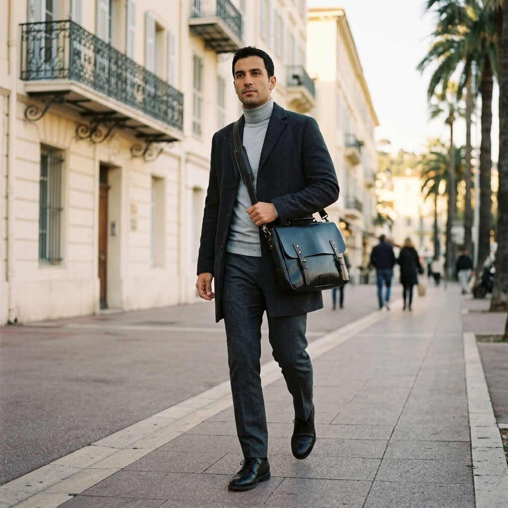 Sacoche reporter en cuir homme noir – Le Reporter VALMONT OFFICIEL