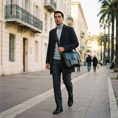 Sacoche reporter en cuir homme noir – Le Reporter VALMONT OFFICIEL